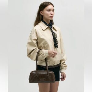 Marge Sherwood Soft Boston baguette bag in wash brown NWT